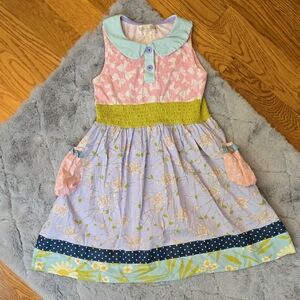 Matilda Jane Pink/Blue Dress, Girls Size 10, Great Condition